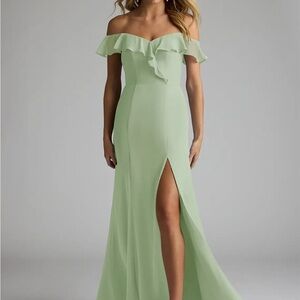Azazie Strapless Sage Dress - Sophia
